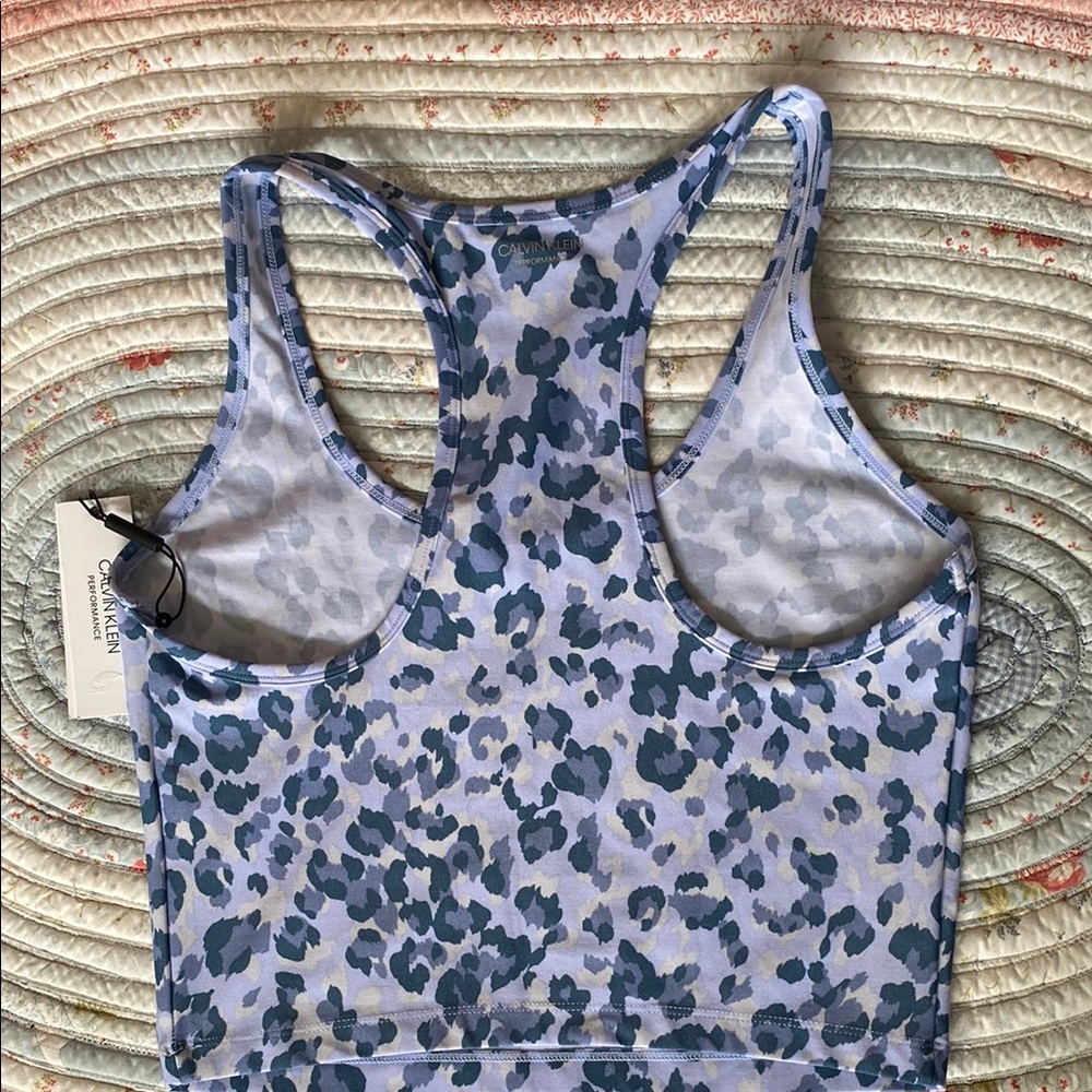 Calvin Klein Performance Blue Leopard Sports Bra - Picture 4 of 4